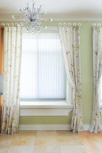 Drapery panels on FR windows