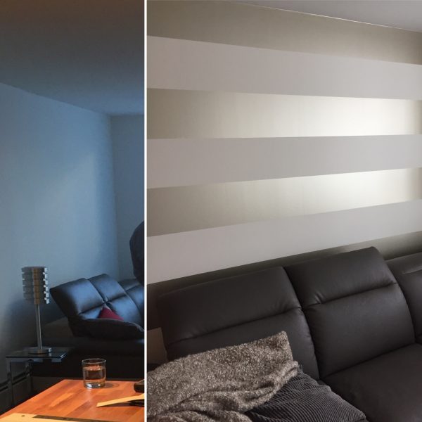 wallpaper adds style, horizontal stripe wallpaper