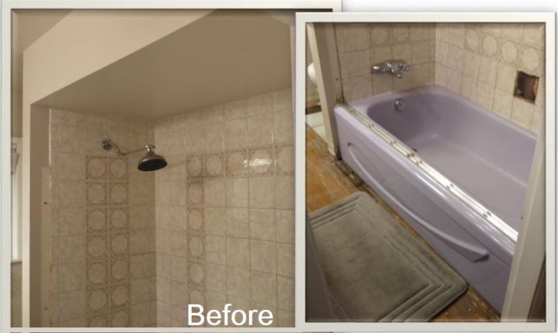 Ensuite before bathroom renovation on a budget