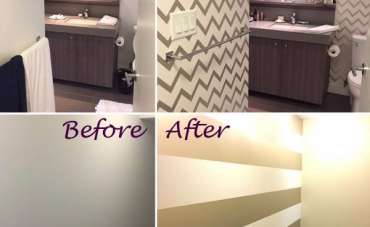 Use wallpaper to add style to your home; Before and After