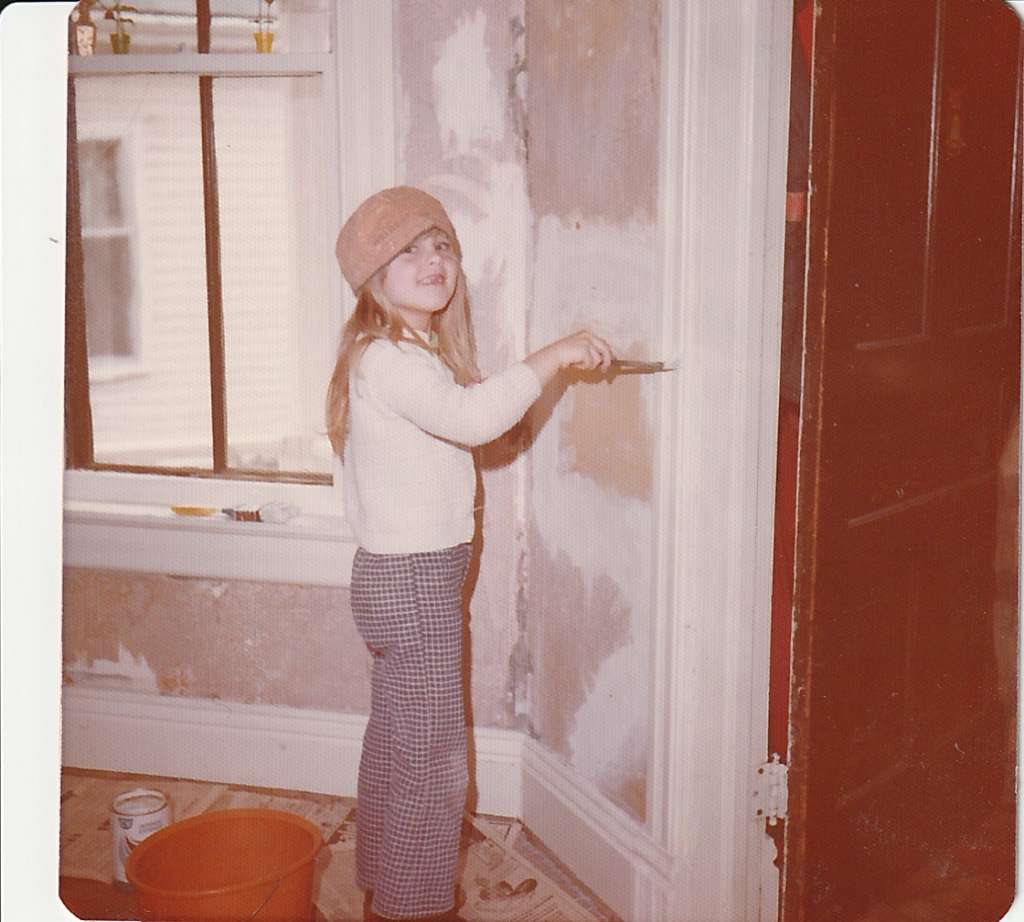 Nancy DeVries Painting Dining room 1976